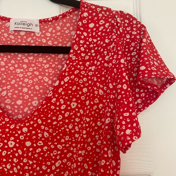 Red Floral Ruffle Dress from Stitchfix - Picture 2 of 5